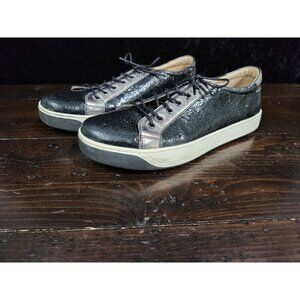 Johnston & Murphy Emerson Black Crackle/Snakeskin Fashion Sneakers/Sz. 7